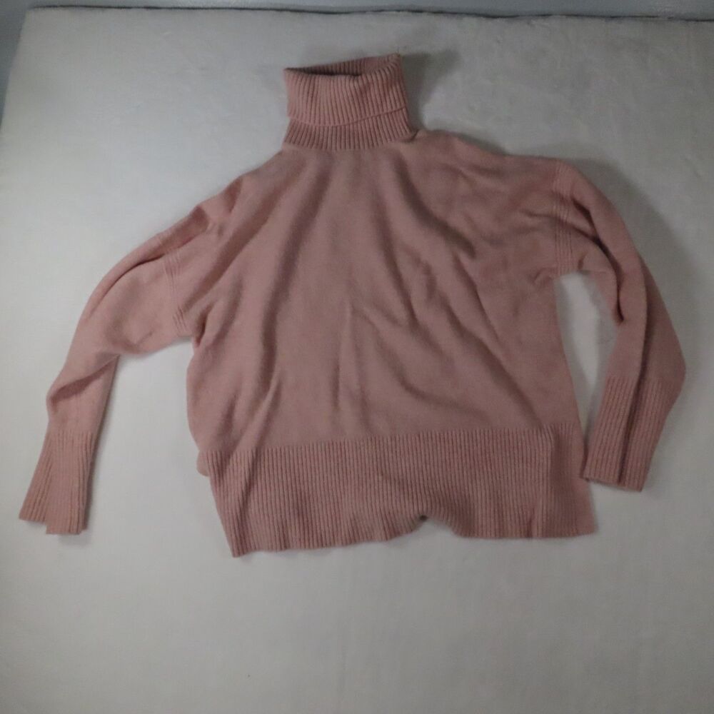 J.Crew Pink Alpaca Merino Wool Blend Oversized Turtleneck Sweater Small S